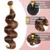Hydtxc 20 Inch Single Body Hair Bundle, #P4/27 Highlight, Chocolate Brown & Honey Blonde Body Human Hair.100g Per Bundle.100% Unprocessed Brazilian Virgin Human Hair for Black Women view 3