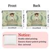 Congrats Grad Russell Terrier Dog Makeup Bag, Daisy Leaf Printed Cosmetic Travel Pouch for Women, Graduation Portable Small Canvas Zipper Organizer 7x9 Inch view 4