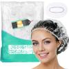 30 Pcs Disposable Shower Caps 20.5 Inch,Large Thick Clear Waterproof Plastic Bath Caps for Spa Hair Treatment Home Kitchen Travel Hotel (20) view 1