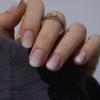 CurvLife Short Square Ombre Design Press On Nails, Peach Milk Mist Peach view 1