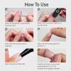 CurvLife Short Square Ombre Design Press On Nails, Peach Milk Mist Peach view 4