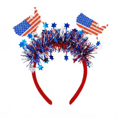 Fourth of July Headband Women, Red White and Blue Patriotic Hair Accessories, Glitter Star Headband for Adult Girls, 4th of July Independence Day Patriotic Party Outfit Hair Decor (Deep blue)