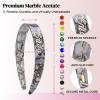 Everetched Custom Rhinestone Headband With Name For Women,Personalized Wide Acetate Hairband with Letters,Customized Marble Bedazzled Initial Accessories,Monogram Gifts(Grey Tortoise) view 3