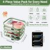 YQBRAO Clear Hard Shell Zipper Cases, 4 Medium Makeup Organizers, Green view 4