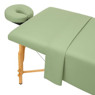 AMV Linen Ultra Soft Natural Cotton Massage Table Sheets Set 3 Piece Set - Contains Massage Table Cover, Massage Fitted Sheet, and Massage Face Rest Cover (Solid, Moss)