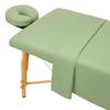 AMV Linen Ultra Soft Natural Cotton Massage Table Sheets Set 3 Piece Set - Contains Massage Table Cover, Massage Fitted Sheet, and Massage Face Rest Cover (Solid, Moss) view 1