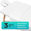 AMV Linen Ultra Soft Natural Cotton Massage Table Sheets Set 3 Piece Set - Contains Massage Table Cover, Massage Fitted Sheet, and Massage Face Rest Cover (Solid, Moss) view 2