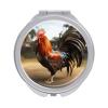 VTCTOASY Proud Rooster Travel Makeup Mirrors Portable Compact Mirror 2-Sided 1x/2x Magnifying for Purses Round Folding Vanity Mirror Metal Mini Pocket Mirrors for Women & Gift view 1
