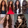 Brown Bundles Human Hair #4 Body Wave Bundles 26 26 26 Inch Unprocessed Virgin Chocolate Brown Body Wave Human Hair Extenisons 50g/Bundle Total 150g view 2
