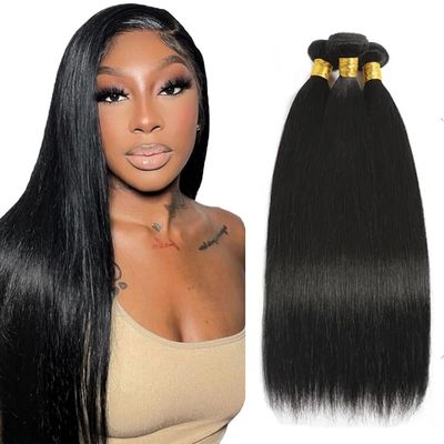 Natural Black Human Hair Bundles #1B Straight Bundles 22 22 22 Inch Black Straight Unprocessed Virgin Human Hair Extensions 50g 3 Bundle