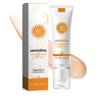 Tinted Sunscreen for Face SPF 50+ PA+++,Face Sunscreen for Women&Tinted Moisturizer with SPF,Travel Sunscreen Skin Tint for Daily Use&Outdoor,Lightweight for All Skin Types