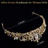 Tihebax 10Pcs Crowns Headbands Tiaras Bulk for Women Girls - Princess Tiara Set with Rhinestones, Sparkling Crowns for Birthday Party, Quinceanera, Wedding (Gold) view 2