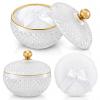 Norme 2 Pcs Extra Large Body Powder Puff and Container 4.13'', White & Gold view 1