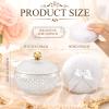 Norme 2 Pcs Extra Large Body Powder Puff and Container 4.13'', White & Gold view 2