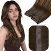 Hetto Butterfly Weft Hair Extensions Brown Balayage Blonde 24Inch 100g view 1