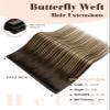 Hetto Butterfly Weft Hair Extensions Brown Balayage Blonde 24Inch 100g view 2
