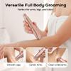 Bikini Trimmer for Women, 2026 New 2 in 1 Dual Head Electric Body Hair Trimmer for Public Hair, Waterproof Electric Bikini Trimmer for Bikini Line, Underarms, Legs, Face (Brown) view 3