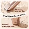 Bikini Trimmer for Women, 2026 New 2 in 1 Dual Head Electric Body Hair Trimmer for Public Hair, Waterproof Electric Bikini Trimmer for Bikini Line, Underarms, Legs, Face (Brown) view 4