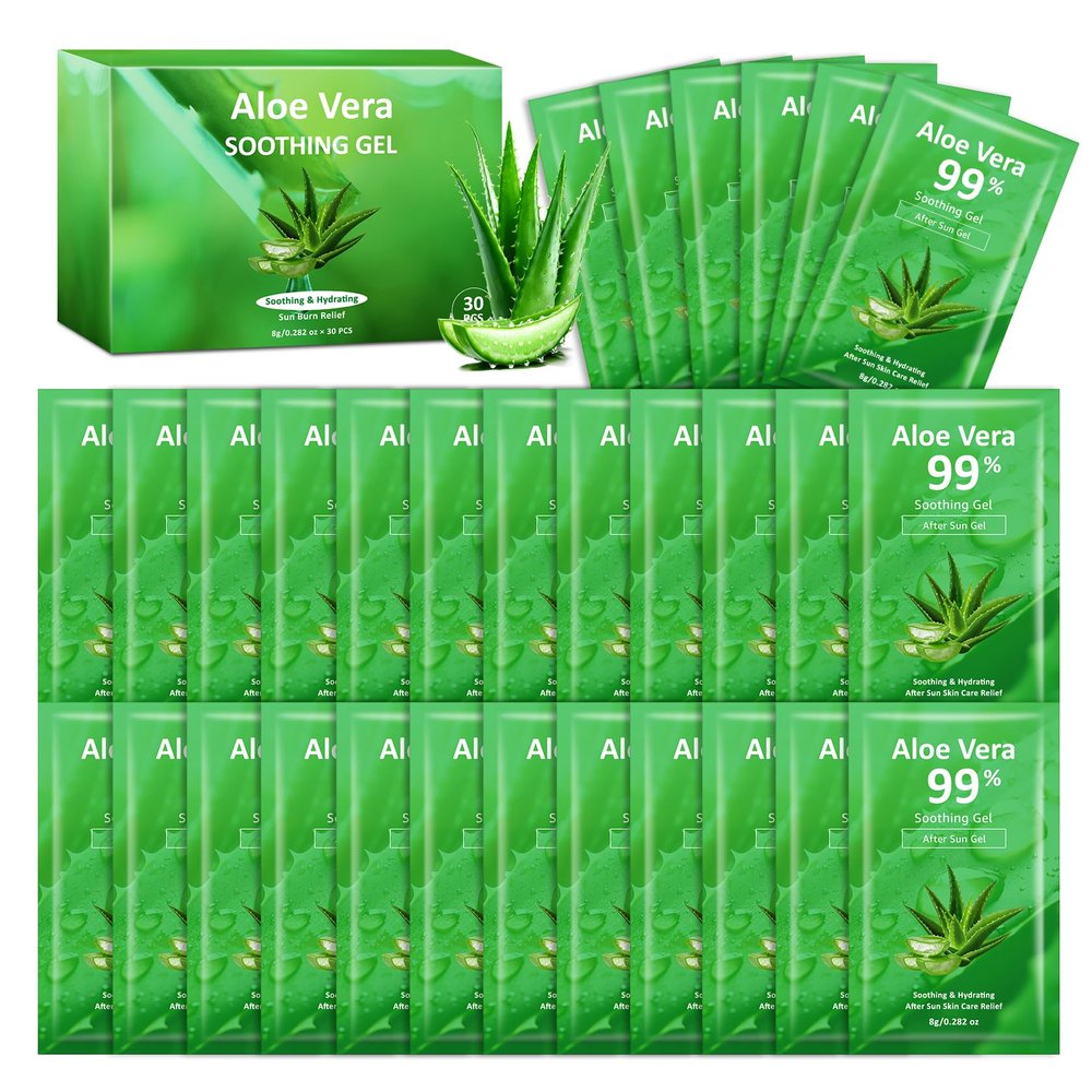 XINGXYUEL 30 Pack 99% Pure Aloe Vera Gel Travel Size, After Sun Relief Skin