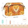 VIGTRO Lion Faces Dripping Cream Quilted Makeup Bag Toiletry Bag Wide Open Cosmetic Bag with Bottles Kit Large Capacity Travel Organizer Pouch for Women view 2