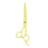 6 Inch Stainless Steel Beard Trimming Scissors, Barber Hair Cutting Shears, Precision Hand Sharpened Blades with Adjustable Tension Screw for Home Salon Use (Yellow) view 1