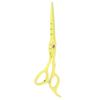 6 Inch Stainless Steel Beard Trimming Scissors, Barber Hair Cutting Shears, Precision Hand Sharpened Blades with Adjustable Tension Screw for Home Salon Use (Yellow) view 2