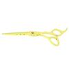 6 Inch Stainless Steel Beard Trimming Scissors, Barber Hair Cutting Shears, Precision Hand Sharpened Blades with Adjustable Tension Screw for Home Salon Use (Yellow) view 3