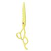 6 Inch Stainless Steel Beard Trimming Scissors, Barber Hair Cutting Shears, Precision Hand Sharpened Blades with Adjustable Tension Screw for Home Salon Use (Yellow) view 4