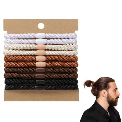 10Pcs Hair Ties for Guys, Elastic Braided Mens Hair Ties Buns & Long Hairs