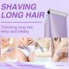 Bikini Trimmer for Women,2 in 1 Dual Head Bikini Shaver & Body Shaver,IPX7 Waterproof Electric Bikini Trimmer for Women, Rechargeable Lady Trimmer for Bikini, Underarm, and Leg (Ombre Purple) view 2