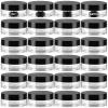 Dandat 24 Pcs 2/4/6/8/10/12oz Plastic Clear Jar Container with Black Lid and Label, Empty Round PET Cosmetic Jars for Cream, Body Butter, Balm, Salve, Travel (2oz, Clear Jar with Black Lid) view 1