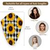 DXTKWL Hair Wrap for Women, Sunflower Plaid Absorbent Quick Dry Hair Wrap Towels with Elastic Loop, Soft Hair Towels Turban for Wet Curly Long Hair view 2
