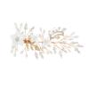 Gold Handmade White Ceramic Flower Hair Clip, Pearl Crystal Hair Piece view 1