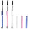 3 Pcs Spoolies Mascara Wands with Cap, Eyelash Brush Portable Cosmetic Brushes Reusable Brow Brushes Eye Brow Brush Applicator Make up Accessories for Lash Extensions view 1