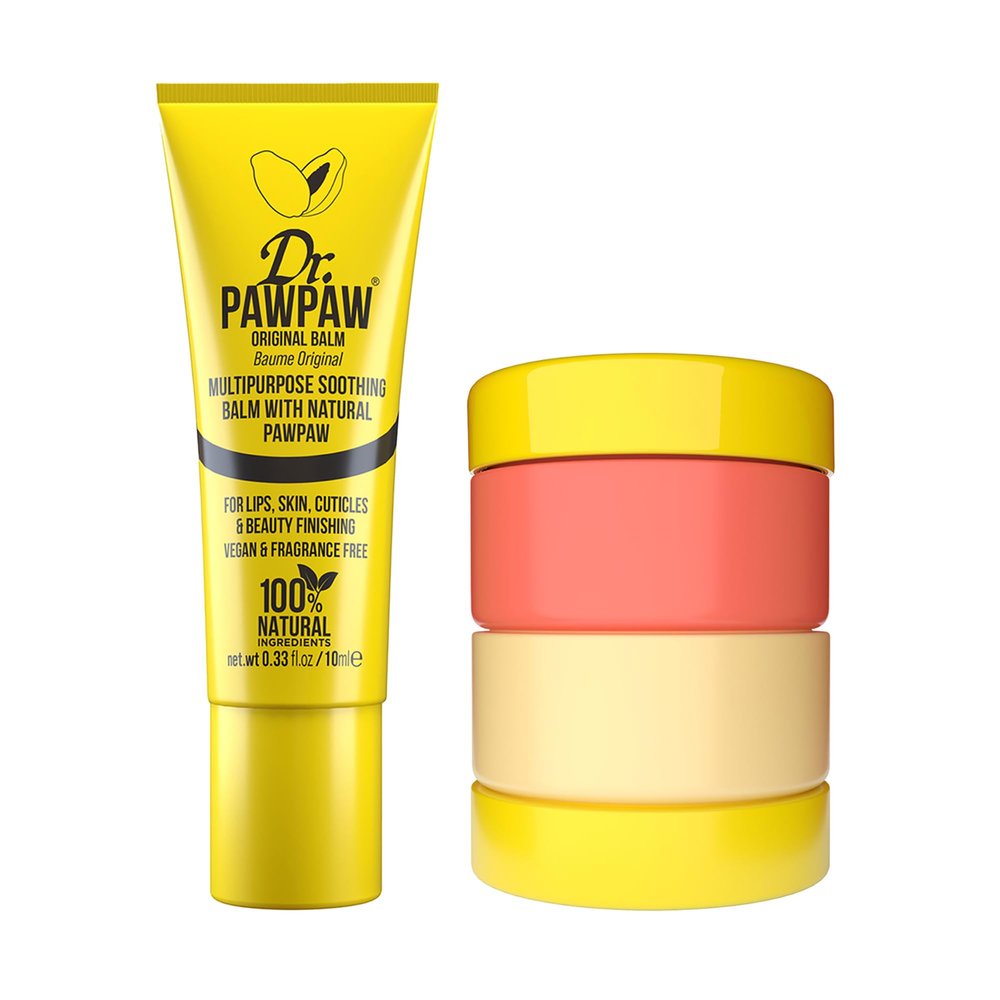 Dr. PawPaw Vanillaberry Scrub Duo with Original Balm - Lip Scrub and Hydrating Lip Balm Duo Pack - Gentle Exfoliation and Soft Finish - 2 pc