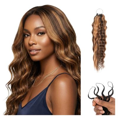 100% Unprocessed Remy Human Hair Feather Crochet Extensions for Women Reusable, Invisible Knotless Feather Hair