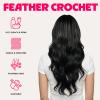 100% Unprocessed Remy Human Hair Feather Crochet Extensions for Women Reusable, Invisible Knotless Feather Hair view 4
