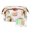 VIGTRO Peaches Whole Slices Watercolor Makeup Bag Quilted Toiletry Bag Wide Open Cosmetic Bag with Bottles Kit Large Capacity Travel Organizer Pouch for Women view 1