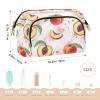VIGTRO Peaches Whole Slices Watercolor Makeup Bag Quilted Toiletry Bag Wide Open Cosmetic Bag with Bottles Kit Large Capacity Travel Organizer Pouch for Women view 2