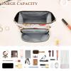 VIGTRO Peaches Whole Slices Watercolor Makeup Bag Quilted Toiletry Bag Wide Open Cosmetic Bag with Bottles Kit Large Capacity Travel Organizer Pouch for Women view 3