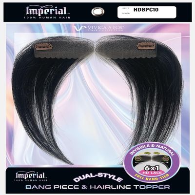 Vivica A. Fox Human Hair 10 Inch HD Lace Curtain Bang & Hairline Topper, 6X1 Lace, Invisible Hairline, Natural Baby Hair, Full Hand Tied, 2 Clip in for Easy Install (Natural)