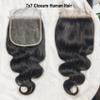 7x7 Lace Closure Human Hair Body Wave HD Transparent Lace Closure Brazilian Virgin Remy Human Hair High Density 10A Pre Plucked with Baby Hair Natural Black Color 20 Inch view 2