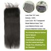 7x7 Closure Transparent Lace Closure Straighte 100% Brazilian Virgin Remy Human Hair Natural Hairline High Density 10A Pre Plucked with Baby Hair Natural Black Color 14 Inch view 2