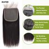 7x7 Closure Transparent Lace Closure Straighte 100% Brazilian Virgin Remy Human Hair Natural Hairline High Density 10A Pre Plucked with Baby Hair Natural Black Color 14 Inch view 3