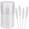 Elisel 100pcs Disposable Mascara Brushes with Container, Mascara Wands Makeup Brushes Applicators Kits for Eyelash Extensions and Eyebrow Brush (Clear) view 1