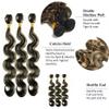 Honey Blonde Human Hair Bundles P1B27 Highlight Body Wave Bundles 22 24 26" view 3