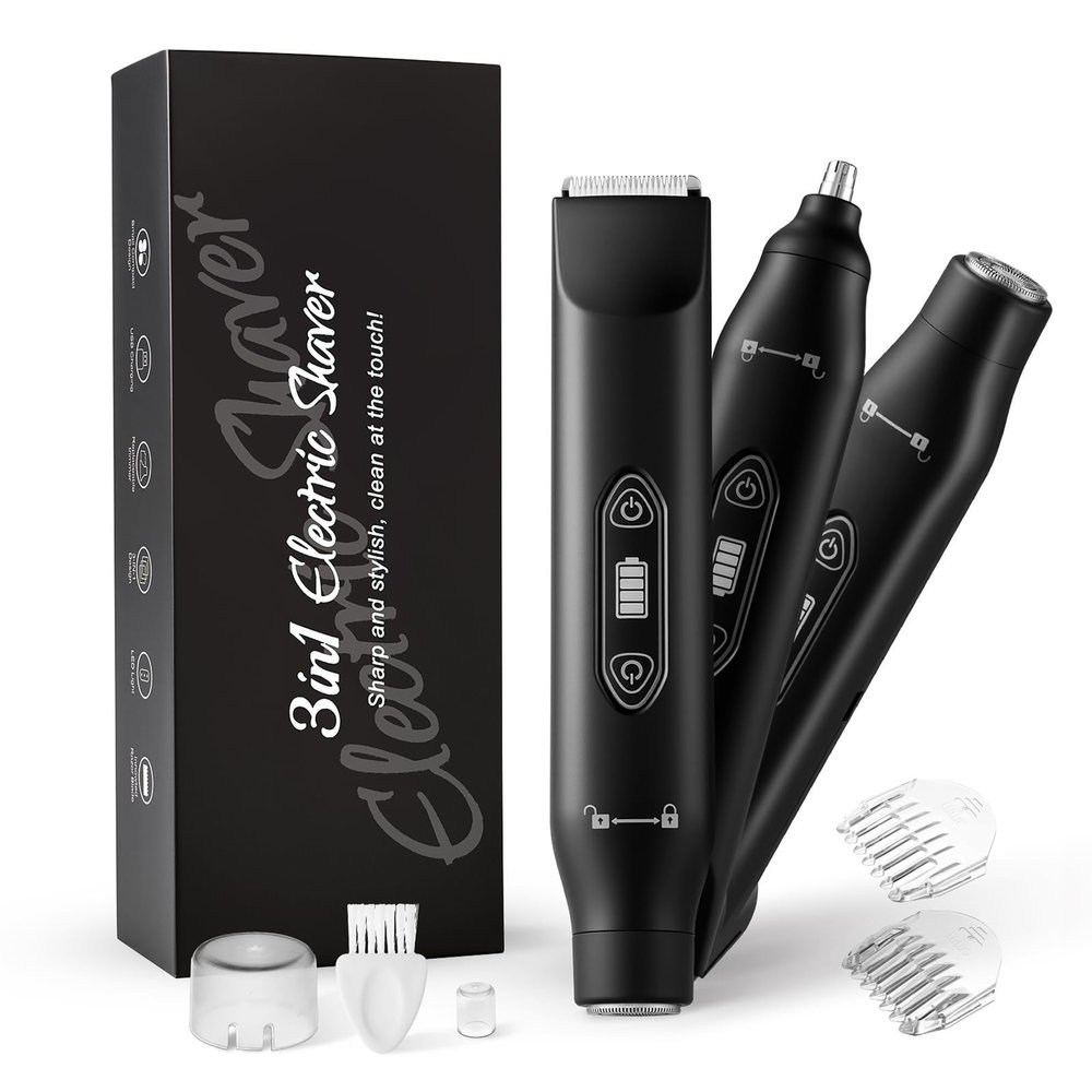 Sakerplus Bikini Trimmer for Women Electric Hair Trimmer for Women, Bikini Trimmer for Women, Electric Razors, Face Shaver, Portable Bikini Shaver for Body, Facial & Sensitive Areas (Black)