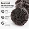 Peenoll 20 Inch Jerry Curly Wave Human Hair Bundles P4/GREY Kinkycurly Weave Single One Bundles Human Hair Unprocessed Brazilian Virgin Quick Weave Hair Extension for Black Women view 3