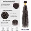 Peenoll 20 Inch Jerry Curly Wave Human Hair Bundles P4/GREY Kinkycurly Weave Single One Bundles Human Hair Unprocessed Brazilian Virgin Quick Weave Hair Extension for Black Women view 4