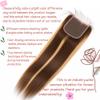 4/27 ombre Highlight Closure Human Hair P4/27 5x5 HD Transparent Lace Closure Brazilian 150% Density Straight Free Part Kim K With Baby Hair 10 Inch view 2